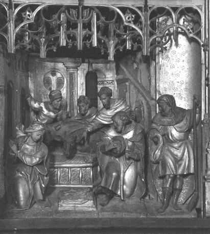 Retabel, detail: Aanbidding van Christuskind door de herders