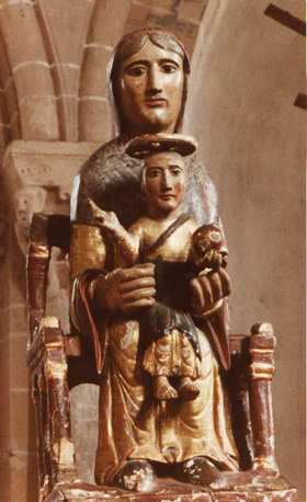 Tronende Moeder Gods: Sedes Sapientiae, genoemd Notre-Dame de Mailhat (in kleur)
