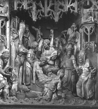Passie-retabel, detail: Kruisafname van Christus