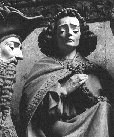 Derde kapel in zuidelijk zijbeuk: Graflegging van Christus, detail: Jozef van Arimatea en Johannes