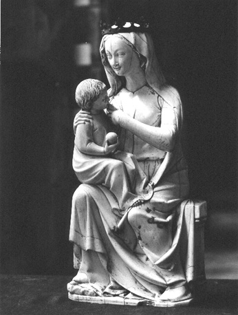 Zittende Maria die het Christuskind de borst geeft, 'Maria Lactans'