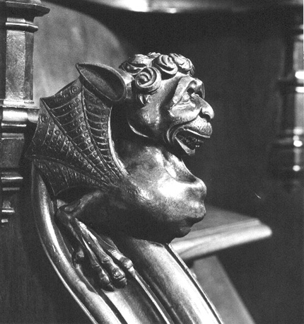 Koorbanken, dekstuk: fabeldier