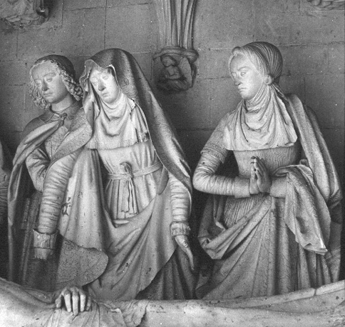 Zuider transept: Graflegging van Christus, detail: Johannes, Maagd Maria en de moeder van Jakobus (Maria?)