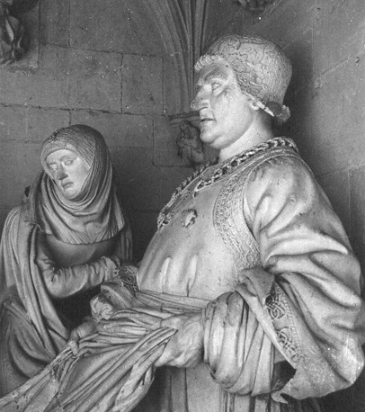 Zuider transept: Graflegging van Christus, detail: heilige vrouw, Nikodemus