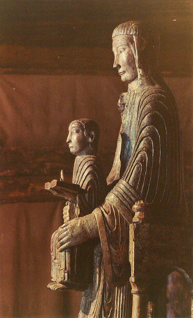 Tronende Moeder Gods met Christuskind (Sedes Sapientiae), genoemd Notre-Dame de Vauclair (in profiel)