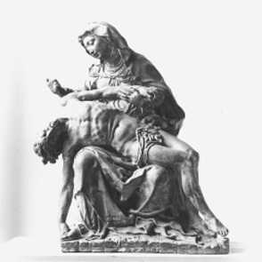 Beeldengroep: Treurende Maria met het lichaam van de gestorven Christus op haar schoot ('Pietà')