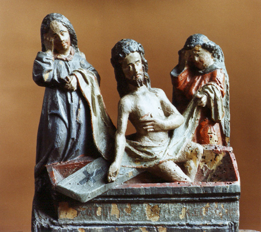 Christus' graflegging door twee engelen