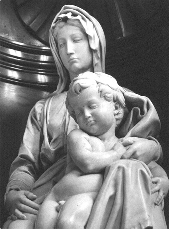 Tweede zijbeuk rechts, beeld: Maria met Christuskind (detail)