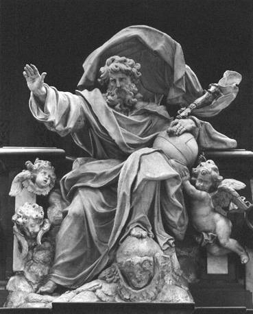 Middenschip, oksaal, detail: God de Schepper