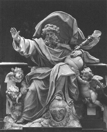 Middenschip, oksaal, detail: God de Schepper