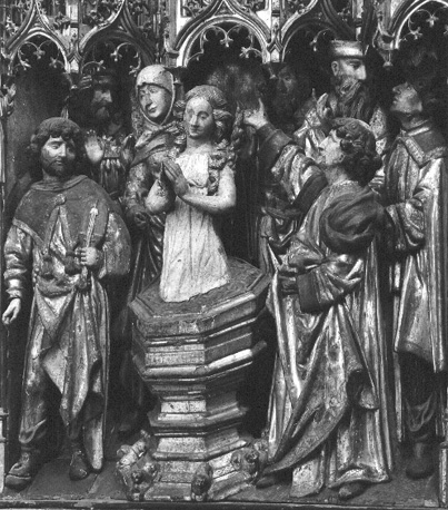 Sint Dymphna retabel: detail: