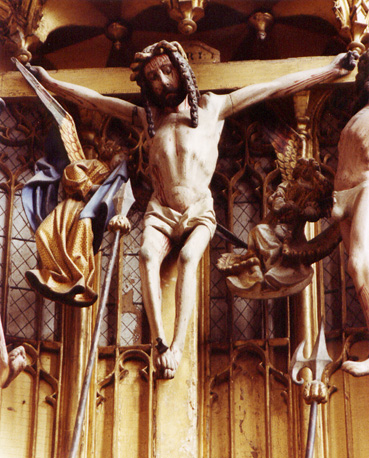 Passieretabel, detail: Christus aan het kruis