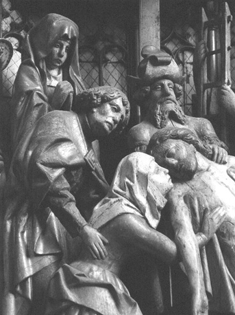 Passieretabel, detail: Bewening van de dode Christus