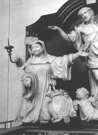 Grafmonument van abdis Barbara van Rivieren van Aarschot met de Verrijzenis van Christus (detail)