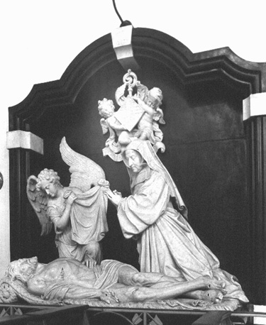 Grafmonument van de abdis Anna Catarina de Lamboy met de Graflegging van Christus