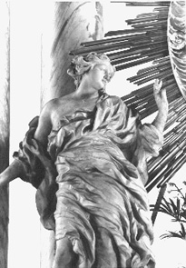 Hoofdaltaar, detail: engel (bovenste deel)