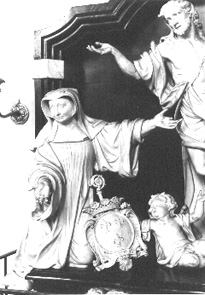 Grafmonument van abdis Barbara van Rivieren van Aarschot met de Verrijzenis van Christus (detail)