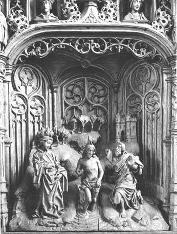 Zijbeuk, Sint Jansretabel, detail: Johannes doopt Christus