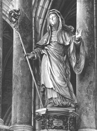 Hoofdaltaar, detail: standbeeld "Scolastica"