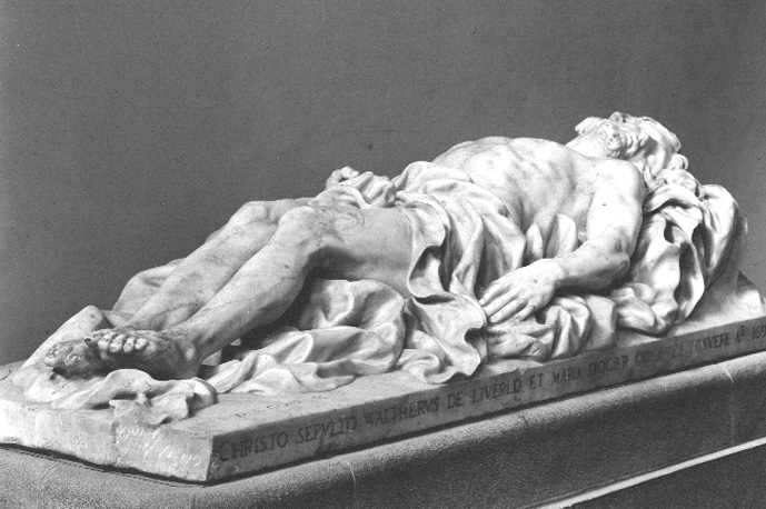 Beeld: liggende dode Christus