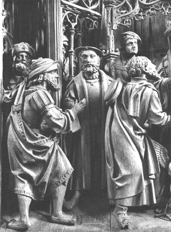 Mariaretabel, detail: Huwelijk van Jozef en Maria