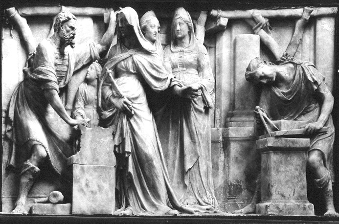 Reliëf van sint Waltrudis