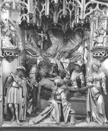 Passieretabel, detail: graflegging van Christus