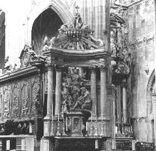 Altaar bij toegang van het koor (zuidelijke zijde): het martelaarschap van Sint Agatha van Catania