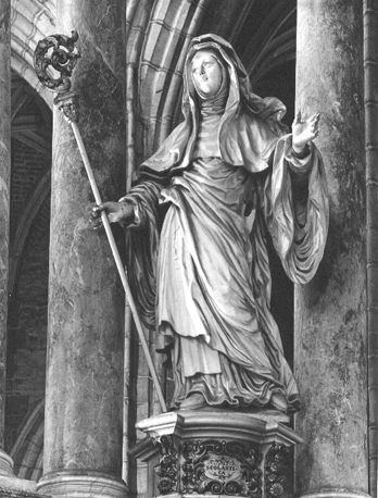 Hoofdaltaar, detail: beeld "Scolastica"