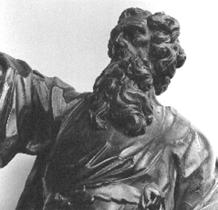 Beeld: de profeet Elias, detail: het hoofd van Elias