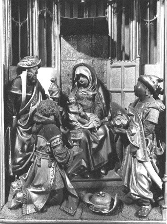 Retabel van Saluces (of: Saluzzo), detail: Aanbidding door de koningen
