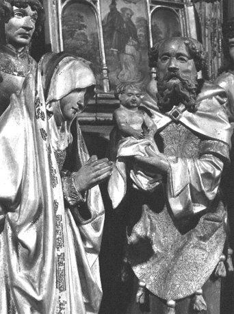 Retabel van Saluces (of: Saluzzo) , detail: Presentatie van het Christuskind in de tempel