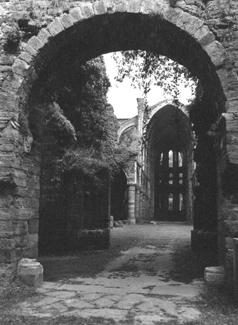 Middenschip en koor vanuit het westen (narthex)