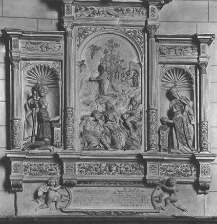 Grafmonument van Jakob Taye en zijn vrouw: in het midden: Christus' biddend in de Hof van Gethsemane