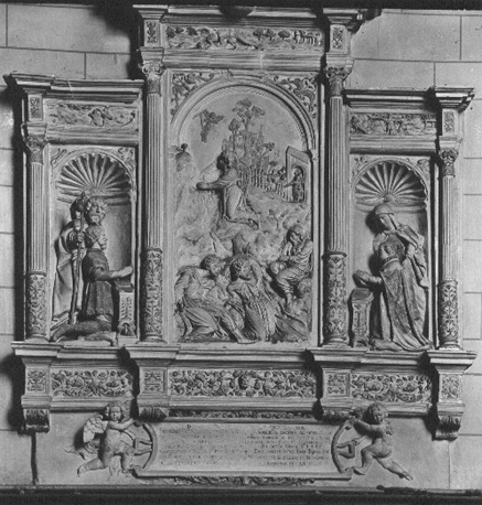Grafmonument van Jakob Taye en zijn vrouw: in het midden: Christus' biddend in de Hof van Gethsemane