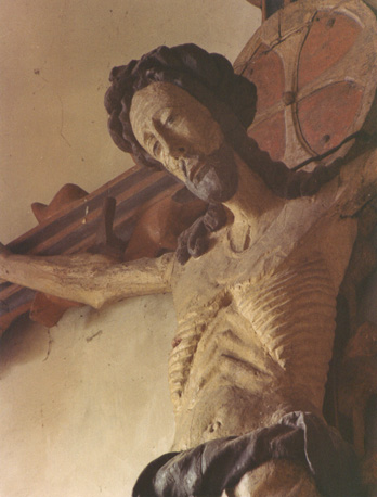 Christus aan het kruis, detail: bovenste deel van het lichaam