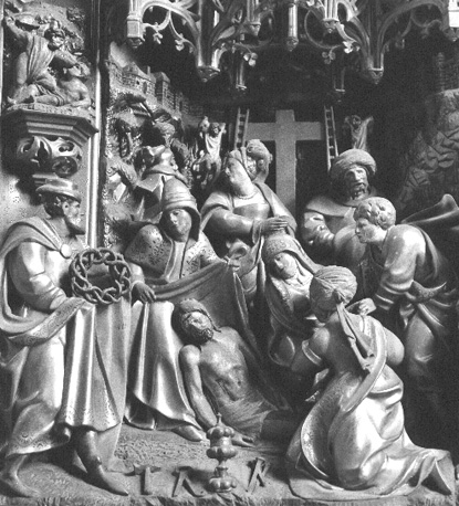Passieretabel, detail: Bewening van de dode Christus