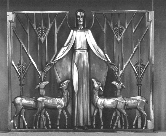 Sculptuur: Christus als Herder