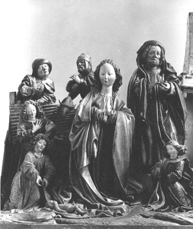 Geboorte van Christus met engelen en herders