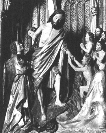 Christus, afdalend in het voorgeborchte der hel, redt zielen
