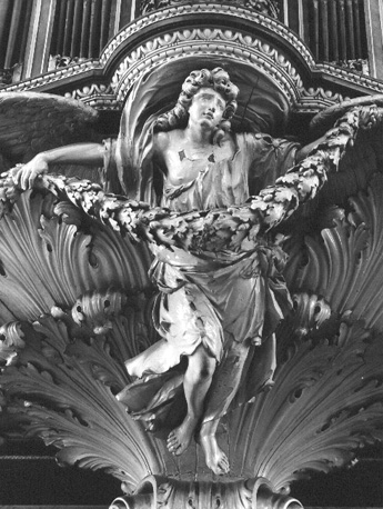 Orgelkas, detail: engel