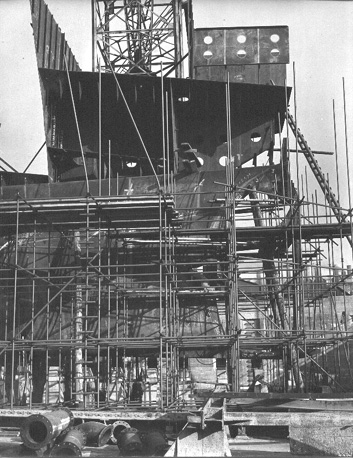 Schip in aanbouw
