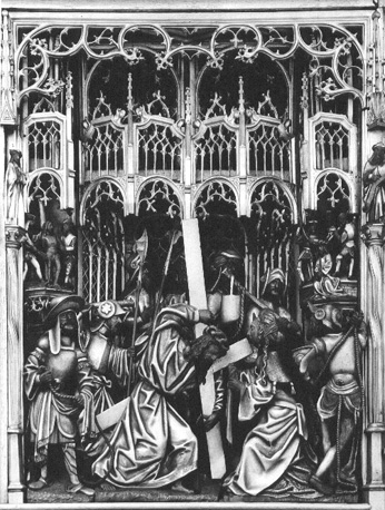 Passieretabel, detail: Christus draagt het kruis en ontmoet Veronica