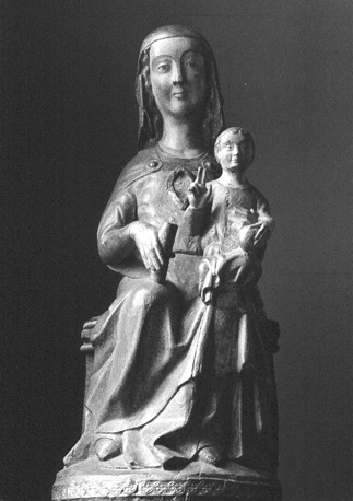 'Sedes Sapientiae': Tronende Maria met Christuskind op schoot