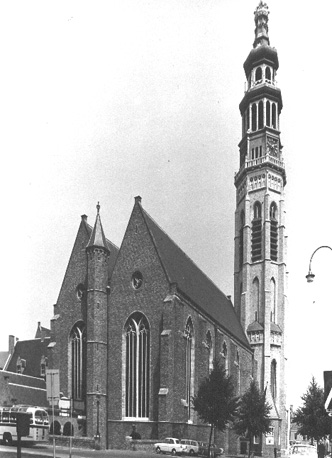 Nieuwe kerk en toren vanuit het zuidwesten