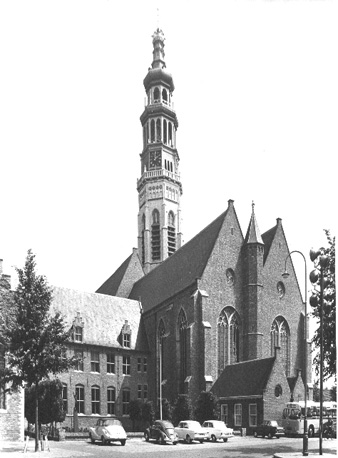 Nieuwe kerk en toren vanuit het noord-westen