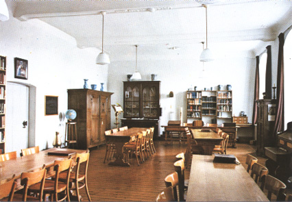 Interieur van bibliotheek