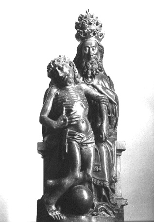 Zittende God de vader met het lichaam van de dode Christus op zijn schoot