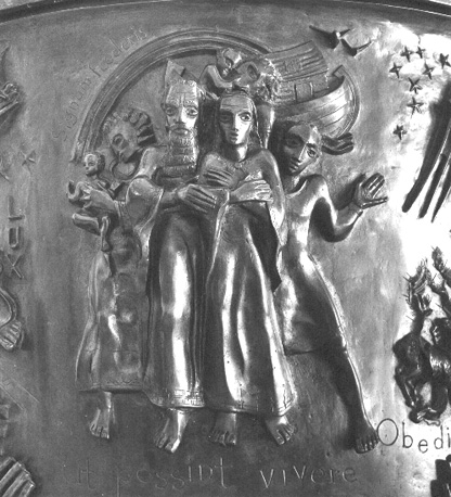 Doopvont, detail: geschiedenis van Noach