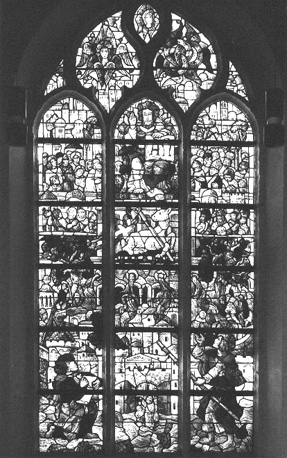 Noordtransept, gebrandschilderd raam: Apocalyps, Nieuw Jeruzalem